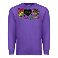 Purple peace love juneteenth 1865 Premium Sweatshirt - HRA Design Shop