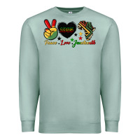 Seafoam peace love juneteenth 1865 Premium Sweatshirt - HRA Design Shop