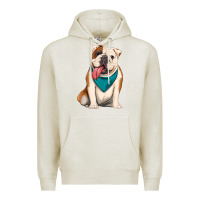 Oatmeal Heather english bulldog Premium Hoodie - Artiststas