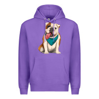 Purple english bulldog Premium Hoodie - Artiststas