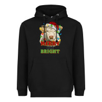 Black merry and bright charolais cattle cow with christm Heavyweight Hoodie - RanaPortraitStore