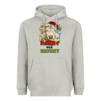 Moon Dust merry and bright charolais cattle cow with christm Heavyweight Hoodie - RanaPortraitStore