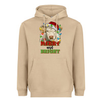 Merry And Bright Charolais Cattle Cow With Christm Heavyweight Hoodie | Teevron