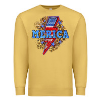 Antique Gold Merica lightning bolt Premium Sweatshirt - Neo Western