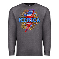 Charcoal Heather Merica lightning bolt Premium Sweatshirt - Neo Western