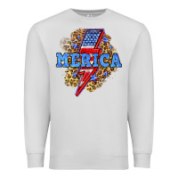 Dove Grey Merica lightning bolt Premium Sweatshirt - Neo Western