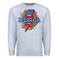 Heather Grey Merica lightning bolt Premium Sweatshirt - Neo Western