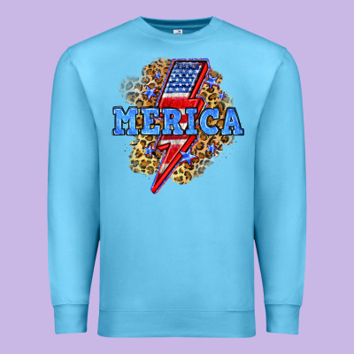 Merica Lightning Bolt Premium Sweatshirt Designed By Neo Western