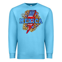 Ocean Blue Merica lightning bolt Premium Sweatshirt - Neo Western