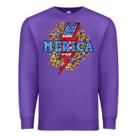 Purple Merica lightning bolt Premium Sweatshirt - Neo Western