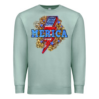 Seafoam Merica lightning bolt Premium Sweatshirt - Neo Western