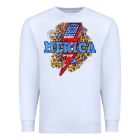 White Merica lightning bolt Premium Sweatshirt - Neo Western