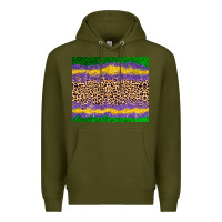 Army Green mardi gras leopard Premium Hoodie - AdoDesignShop