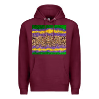 Burgundy mardi gras leopard Premium Hoodie - AdoDesignShop