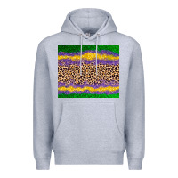 Heather Grey mardi gras leopard Premium Hoodie - AdoDesignShop