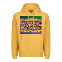 Mustard mardi gras leopard Premium Hoodie - AdoDesignShop