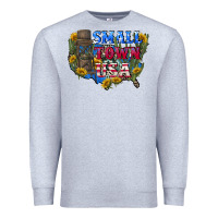 Heather Grey Small town usa 4th of july Premium Sweatshirt - CowGirlArtShop