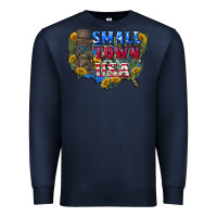 Navy Small town usa 4th of july Premium Sweatshirt - CowGirlArtShop