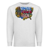 Oatmeal Heather Small town usa 4th of july Premium Sweatshirt - CowGirlArtShop