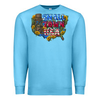 Ocean Blue Small town usa 4th of july Premium Sweatshirt - CowGirlArtShop
