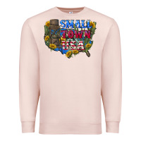 Pale Pink Small town usa 4th of july Premium Sweatshirt - CowGirlArtShop