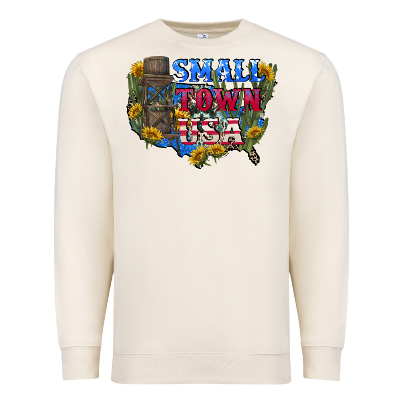 Small Town Usa 4th Of July Premium Sweatshirt by CowGirlArtShop | Teevron