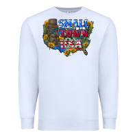 White Small town usa 4th of july Premium Sweatshirt - CowGirlArtShop