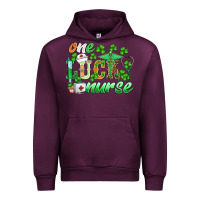 Mauve Wine st.patricks one lucky nurse Urban Hoodie - BarkalooDesign