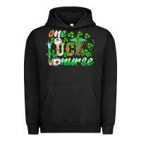 Pigment Black st.patricks one lucky nurse Urban Hoodie - BarkalooDesign