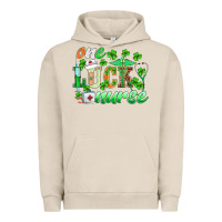 Pigment French Oak st.patricks one lucky nurse Urban Hoodie - BarkalooDesign