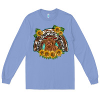 Colony Blue scottish calf sunflowers rainbow Long Sleeve Tee - BarkalooDesign