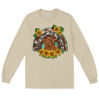 Mushroom scottish calf sunflowers rainbow Long Sleeve Tee - BarkalooDesign