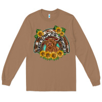 Toasted Coconut scottish calf sunflowers rainbow Long Sleeve Tee - BarkalooDesign