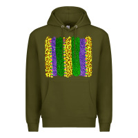 Mardi Gras Leopard Brushstrokes Premium Hoodie | Teevron