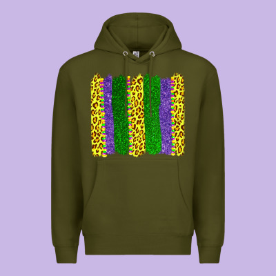 Mardi Gras Leopard Brushstrokes Premium Hoodie Designed By Adodesignshop