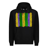 Black mardi gras leopard brushstrokes Premium Hoodie - AdoDesignShop