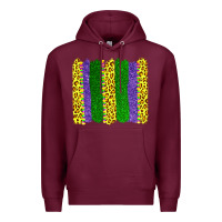 Burgundy mardi gras leopard brushstrokes Premium Hoodie - AdoDesignShop