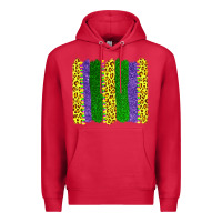 Cardinal mardi gras leopard brushstrokes Premium Hoodie - AdoDesignShop