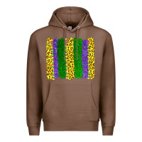 Chestnut mardi gras leopard brushstrokes Premium Hoodie - AdoDesignShop