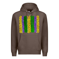 Coffee mardi gras leopard brushstrokes Premium Hoodie - AdoDesignShop