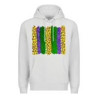 Dove Grey mardi gras leopard brushstrokes Premium Hoodie - AdoDesignShop