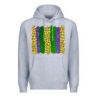 Heather Grey mardi gras leopard brushstrokes Premium Hoodie - AdoDesignShop
