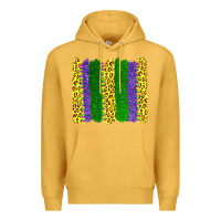 Mustard mardi gras leopard brushstrokes Premium Hoodie - AdoDesignShop