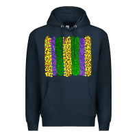 Navy mardi gras leopard brushstrokes Premium Hoodie - AdoDesignShop