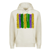 Oatmeal Heather mardi gras leopard brushstrokes Premium Hoodie - AdoDesignShop