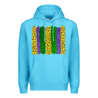 Ocean Blue mardi gras leopard brushstrokes Premium Hoodie - AdoDesignShop