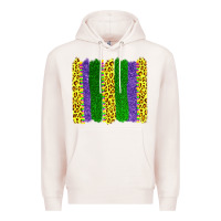 Pale Pink mardi gras leopard brushstrokes Premium Hoodie - AdoDesignShop