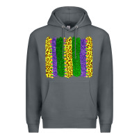 Rock mardi gras leopard brushstrokes Premium Hoodie - AdoDesignShop