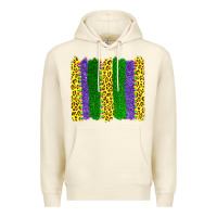Sandshell mardi gras leopard brushstrokes Premium Hoodie - AdoDesignShop