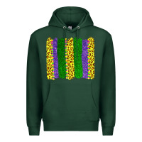 Sports Green mardi gras leopard brushstrokes Premium Hoodie - AdoDesignShop